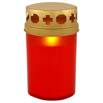 Svíčka hřbitovní RETLUX RLC 37 LED, červená/zlatá (red/gold)