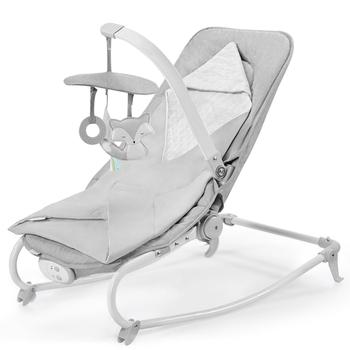 Kojenecké lehátko KINDERKRAFT Houpátko vibrující s melodií Felio Stone Grey 2020