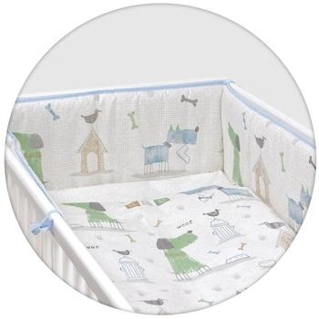 Souprava do postýlky CEBA Pejsci modro-zelená