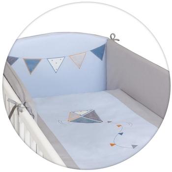 Souprava do postýlky CEBA Drak vyšívaný modro-šedá