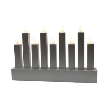 Vánoční osvětlení RETLUX 374 svícen stříbrný 9LED WW