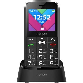 Mobilní telefon s nabíjecím stojánkem MYPHONE Halo C Senior, černý (black)