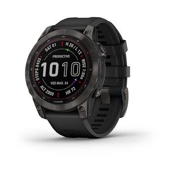 Chytré hodinky GARMIN fenix 7 PRO Sapphire Solar, Titan Black/ Black Silicone Band