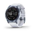 Garmin fenix 7 PRO Sapphire Solar,Titan Blue/ White Silicone Band