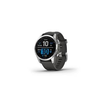 Chytré hodinky GARMIN fenix 7S PRO Glass, Silver/ Graphite Silicone Band