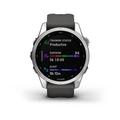 Garmin fenix 7s PRO Glass, Silver/ Graphite Silicone Band