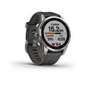 Garmin fenix 7s PRO Glass, Silver/ Graphite Silicone Band