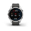 Garmin fenix 7s PRO Glass, Silver/ Graphite Silicone Band