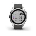 Garmin fenix 7s PRO Glass, Silver/ Graphite Silicone Band