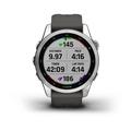 Garmin fenix 7s PRO Glass, Silver/ Graphite Silicone Band