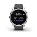 Garmin fenix 7s PRO Glass, Silver/ Graphite Silicone Band