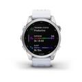Garmin fenix 7s PRO Glass, Silver/ White Silicone Band