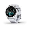 Garmin fenix 7s PRO Glass, Silver/ White Silicone Band