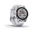 Garmin fenix 7s PRO Glass, Silver/ White Silicone Band