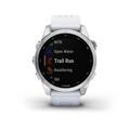 Garmin fenix 7s PRO Glass, Silver/ White Silicone Band