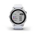 Garmin fenix 7s PRO Glass, Silver/ White Silicone Band