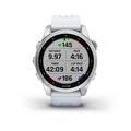 Garmin fenix 7s PRO Glass, Silver/ White Silicone Band