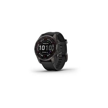 Chytré hodinky GARMIN fenix 7S PRO Sapphire Solar, Titan Carbon Gray/ Black Silicone Band