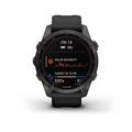 Garmin fenix 7s PRO Sapphire Solar, Titan Carbon Gray/ Black Silicone Band