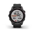 Garmin fenix 7s PRO Sapphire Solar, Titan Carbon Gray/ Black Silicone Band