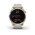 Garmin fenix 7s PRO Sapphire Solar, Titan Cream Gold/ Sand Silicone Band