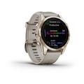 Garmin fenix 7s PRO Sapphire Solar, Titan Cream Gold/ Sand Silicone Band