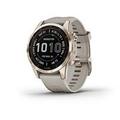 Garmin fenix 7s PRO Sapphire Solar, Titan Cream Gold/ Sand Silicone Band