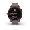 Garmin fenix 7s PRO Sapphire Solar, Titan Dark Bronze/ Gray Silicone Band