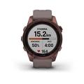 Garmin fenix 7s PRO Sapphire Solar, Titan Dark Bronze/ Gray Silicone Band