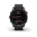 Garmin fenix 7s PRO Solar, Gray/ Black Silicone Band