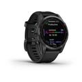 Garmin fenix 7s PRO Solar, Gray/ Black Silicone Band