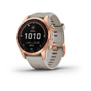 Chytré hodinky GARMIN fenix 7S PRO Solar, Rose Gold/ Sand Silicone Band