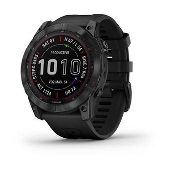 Chytré hodinky GARMIN fenix 7X Sapphire Solar, Titan Black/ Black Silicone Band