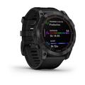 Garmin fenix 7X PRO Sapphire Solar, Titan Black/ Black Silicone Band
