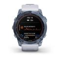 Garmin fenix 7X PRO Sapphire Solar, Titan Blue/ White Silicone Band