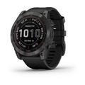Garmin fenix 7X PRO Sapphire Solar, Titan Carbon Gray/ Black Silicone Band