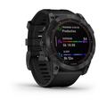 Garmin fenix 7X PRO Solar,Gray/ Black Silicone Band