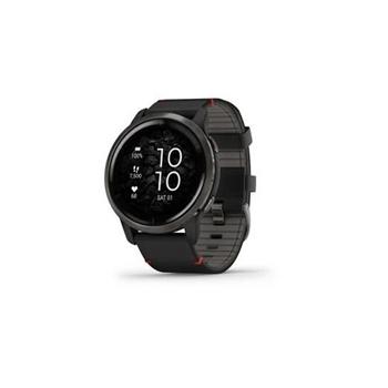 Garmin GPS sportovní hodinky Venu 2 Slate/Black Leather Band