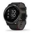 Chytré hodinky GARMIN Venu 2 Slate/Black Leather Band