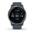 Garmin GPS sportovní hodinky Venu2 Silver/Granite Blue Band