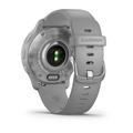 Garmin Venu 2 Plus, nerezová luneta Silver, pouzdro Gray, silikonový řemínek