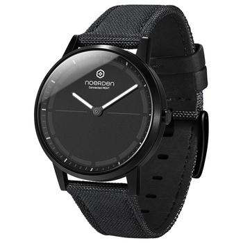 NOERDEN chytré hybridní hodinky MATE2+ Black/ dotykové safírové sklíčko/ 5 ATM/ výdrž až 6 měsíců/ č