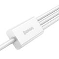Baseus CAMLTYS-02 Superior Fast Charging Datový Kabel 3v1 USB-C, Lightning, MicroUSB 1.5m White