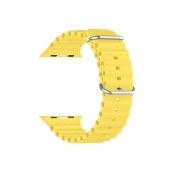KSIX silikonový řemínek, vroubkovaný pro 42/44/45mm, žlutá