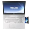 ASUS NB N751JX - i7-4720HQ, 17.3" matný FHD, nV GTX950M 2GB, 8GB, 2x 1TB, DVD, WiFi, BT, W8.1, stříb