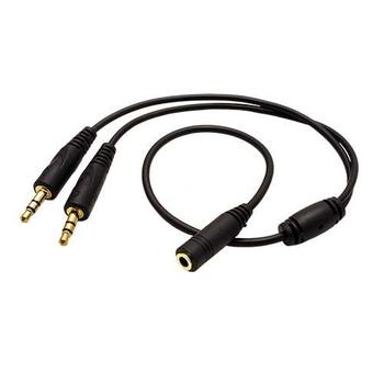  OEM  redukce audio 4 pólový jack3.5F - 2x jack3.5M