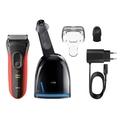 Holící strojek BRAUN Series 3 3050 Clean&Charge Red, černý/červený (black/red)