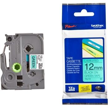 TZ páska laminovaná BROTHER TZE-731, zelená-černá