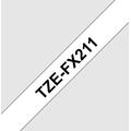 TZ páska BROTHER TZE-FX211, bílá / černá, 6mm