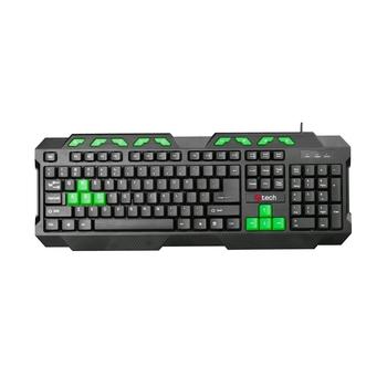 C-TECH GMK-102-G, USB, černo-zelená, multimed